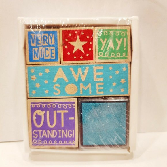 Wood Rubber Stamps for Teacher Paper Grading for Classroom School NEW - Picture 3 of 3